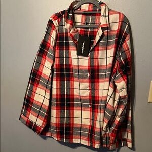 PrettyLittleThing Red and Black Checkered Shirt